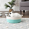 White And Aqua Cotton Rope Cat Ears Pet Basket Image 4