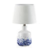 White And Blue Splash Table Lamp 10X10X16.25" Image 1