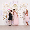 White & Gold Wedding Photo Booth Plastic Backdrop - 3 Pc. Image 2