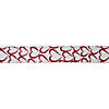 White and Red Glitter Hearts Valentine's Wired Craft Ribbon 2.5" x 10 Yards Image 1