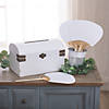 White Bamboo Paddle Hand Fans - 6 Pc. Image 1