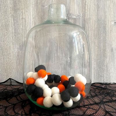 White, Black, Orange Felt Garland 6ft Image 2