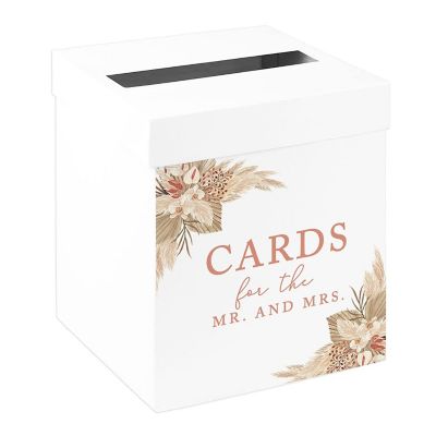 White Card Box Boho Dried Florals 10x10 Image 1