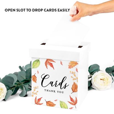 White Card Box Fall Autumn Leaves Image 2