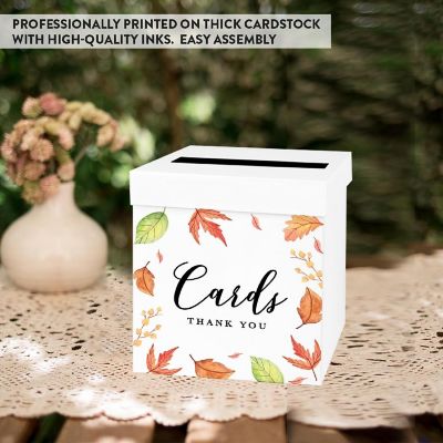 White Card Box Fall Autumn Leaves Image 3
