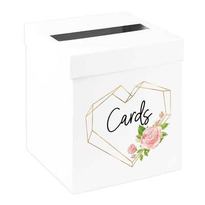 White Card Box Geometric Heart 10x10 Image 1