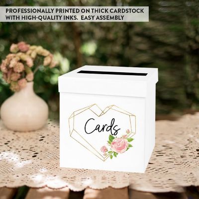 White Card Box Geometric Heart 10x10 Image 3
