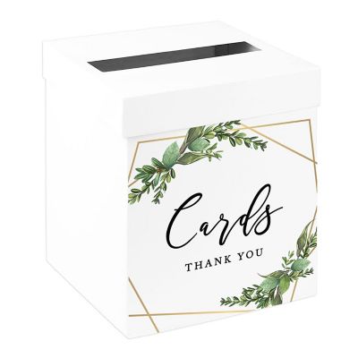 White Card Box Geometric Leaf Frame Image 1