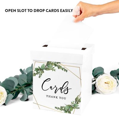 White Card Box Geometric Leaf Frame Image 2