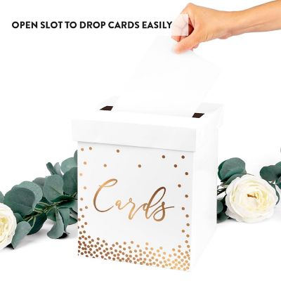 White Card Box Gold Script Confetti Image 2