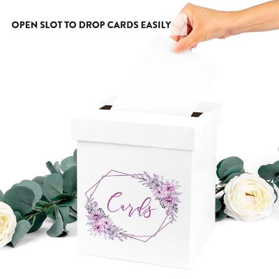 White Card Box Lavender Floral Geo Image 2
