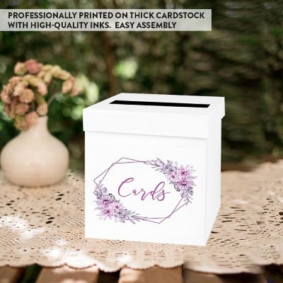 White Card Box Lavender Floral Geo Image 3