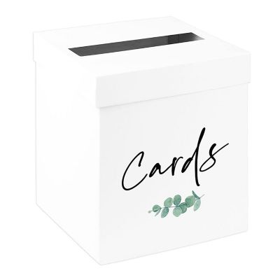 White Card Box Minimal Eucalyptus 10x10 Image 1