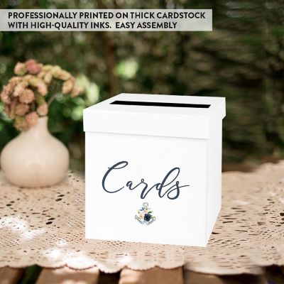 White Card Box Nautical Beach Florals Image 3