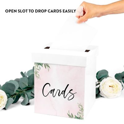 White Card Box Pink Greenery Floral Image 2