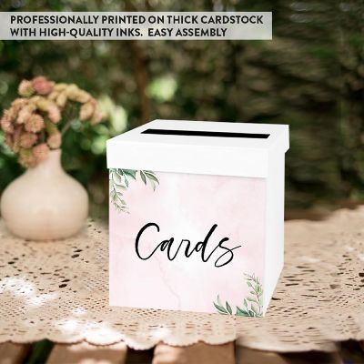 White Card Box Pink Greenery Floral Image 3