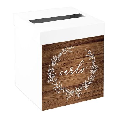 White Card Box Rustic Line Wreath 10x10 Image 1