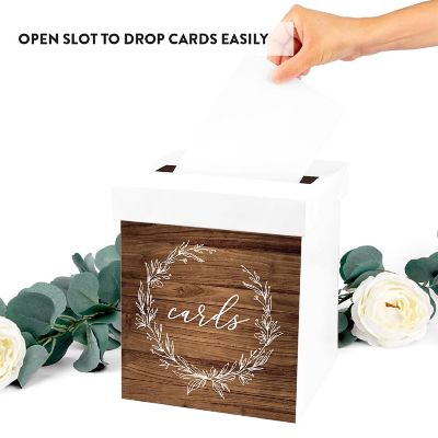 White Card Box Rustic Line Wreath 10x10 Image 2