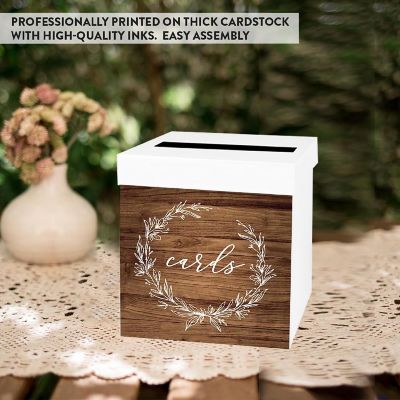 White Card Box Rustic Line Wreath 10x10 Image 3