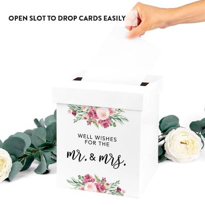 White Card Box Spring Florals Mr Mrs Image 2