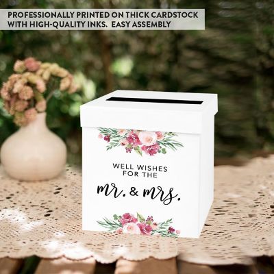 White Card Box Spring Florals Mr Mrs Image 3