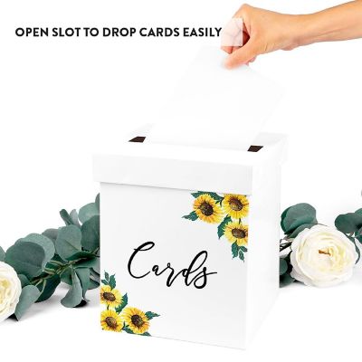 White Card Box Sunflowers Wedding Image 2