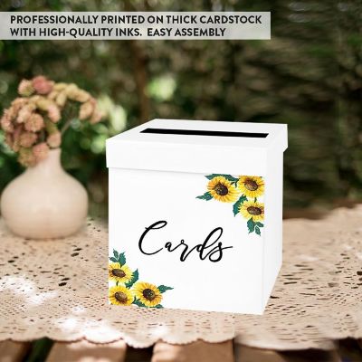 White Card Box Sunflowers Wedding Image 3