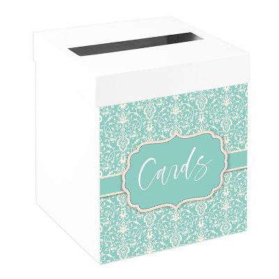 White Card Box Vintage Filigree Image 1