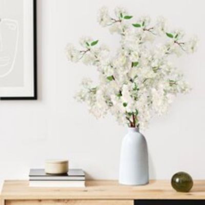 White Cherry Blossom Stem: Set of 3 Image 2