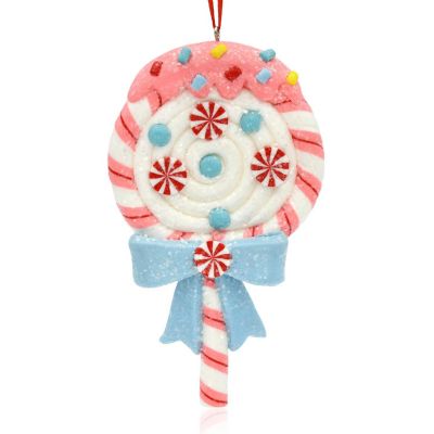 White Clay Lollipop Christmas Ornament Image 1