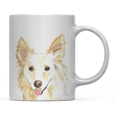 White Collie Up Close Ceramic Mug Image 2