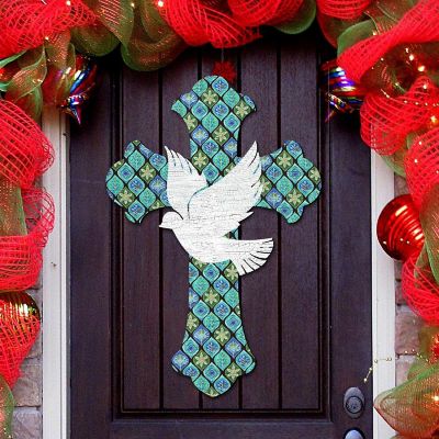 White Doves Cross Easter Door Decor by G. Debrekht Image 1