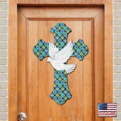 White Doves Cross Easter Door Decor by G. Debrekht Image 1