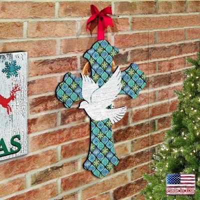 White Doves Cross Easter Door Decor by G. Debrekht Image 2