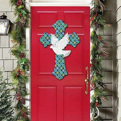 White Doves Cross Easter Door Decor by G. Debrekht Image 3