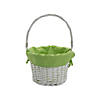 White Easter Basket with Green Liner Image 1
