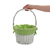 White Easter Basket with Green Liner Image 1