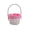 White Easter Basket with Pink Liner Image 1