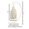 White Fancy Candle Lantern With Stand 13" Image 1