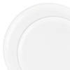 White Flat Round Disposable Plastic Dinnerware Value Set (120 Dinner Plates + 120 Salad Plates) Image 1