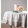 White Floral Polyester Lace Tablecloth 63 Round Image 3