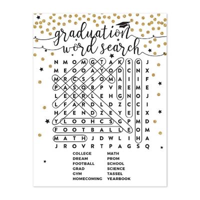 White Gold Grad Word Search, 20pk Image 1