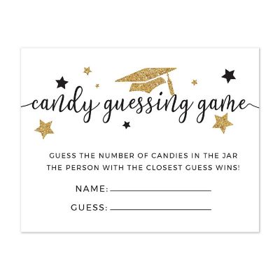 White Gold Graduation Candy Guess Game 30PK Image 1
