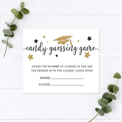 White Gold Graduation Candy Guess Game 30PK Image 1