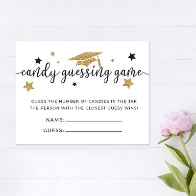 White Gold Graduation Candy Guess Game 30PK Image 3