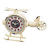 White Helicopter Desk Clock  9.5X2X7" Image 1