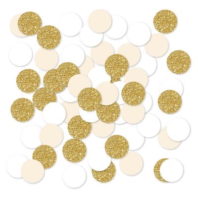 White Ivory Gold Confetti, 180-Pack Image 1