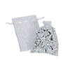 White Lace Drawstring Favor Bags - 12 Pc. Image 1