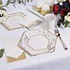 White Marble Beverage Napkins with Foil Image 1