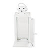White Metal Starlight Hanging Candle Lantern 8" Tall Image 1
